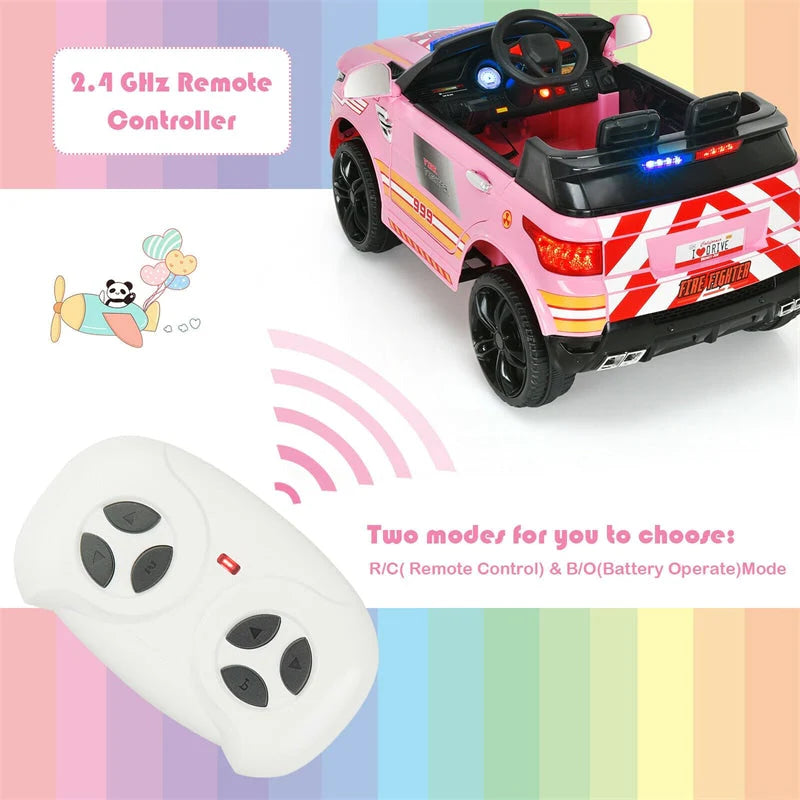 Kids Ride-On Police Car 12V Battery-Powered Electric Toy With 2.4G Remote Control