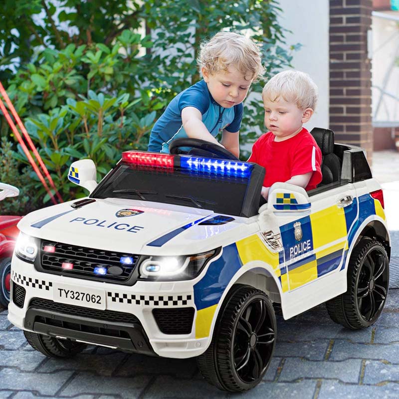 Kids Ride-On Police Car 12V Battery-Powered Electric Toy With 2.4G Remote Control