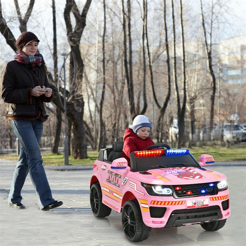 Kids Ride-On Police Car 12V Battery-Powered Electric Toy With 2.4G Remote Control