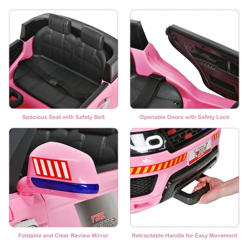 Kids Ride-On Police Car 12V Battery-Powered Electric Toy With 2.4G Remote Control