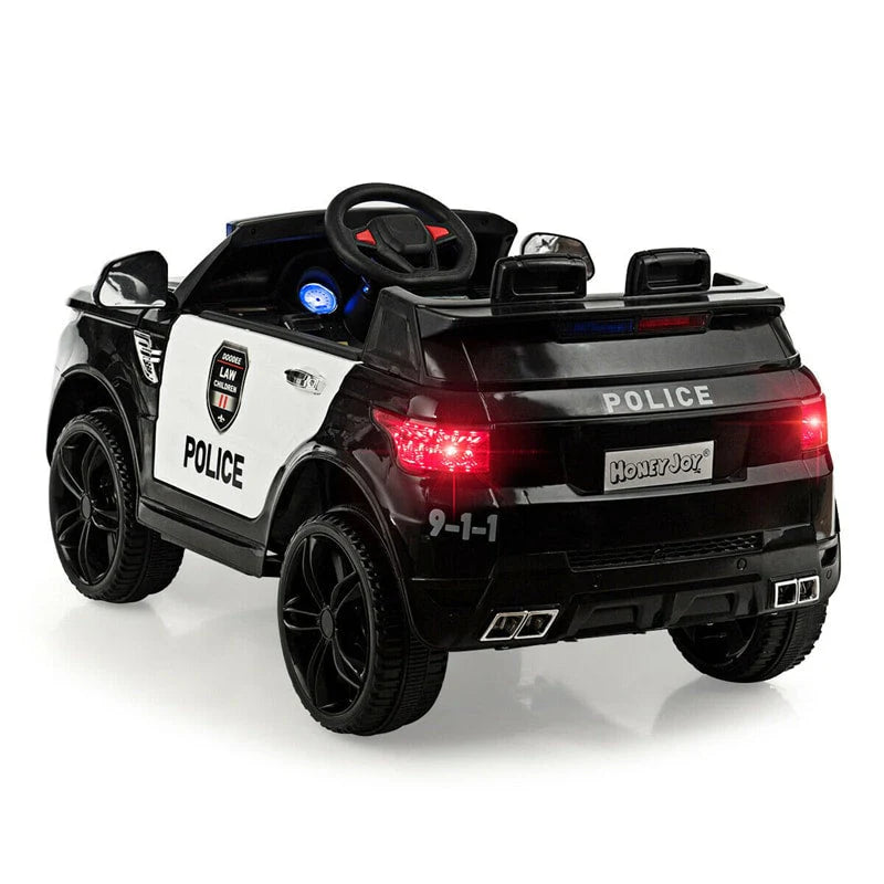 Kids Ride-On Police Car 12V Battery-Powered Electric Toy With 2.4G Remote Control
