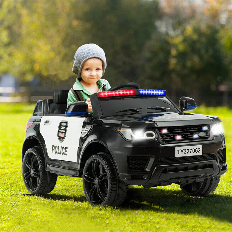 Kids Ride-On Police Car 12V Battery-Powered Electric Toy With 2.4G Remote Control