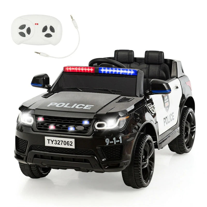 Kids Ride-On Police Car 12V Battery-Powered Electric Toy With 2.4G Remote Control