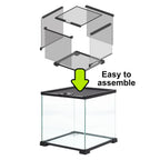 REPTIZOO Knock-Down Mini Glass Reptile Habitat, 20in x 12in x 10in, 10 Gallon