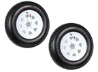 2-Pack Trailer Tires On Rims ST205/75D15 Load Range C 5-Lug White Spoke 15 inch
