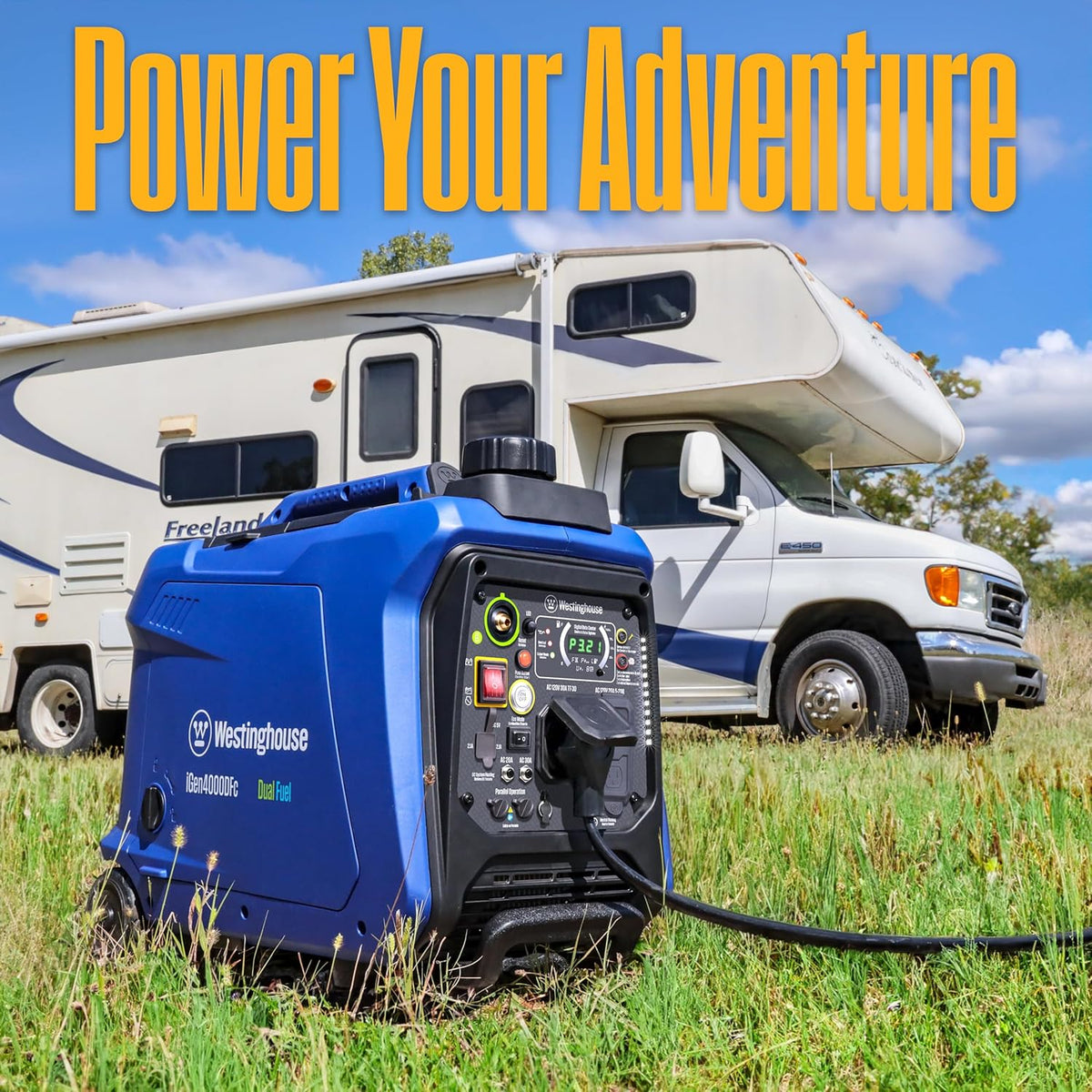 Westinghouse Dual Fuel Portable Inverter Generator, 4000 Peak Watt, Remote Electric Start
