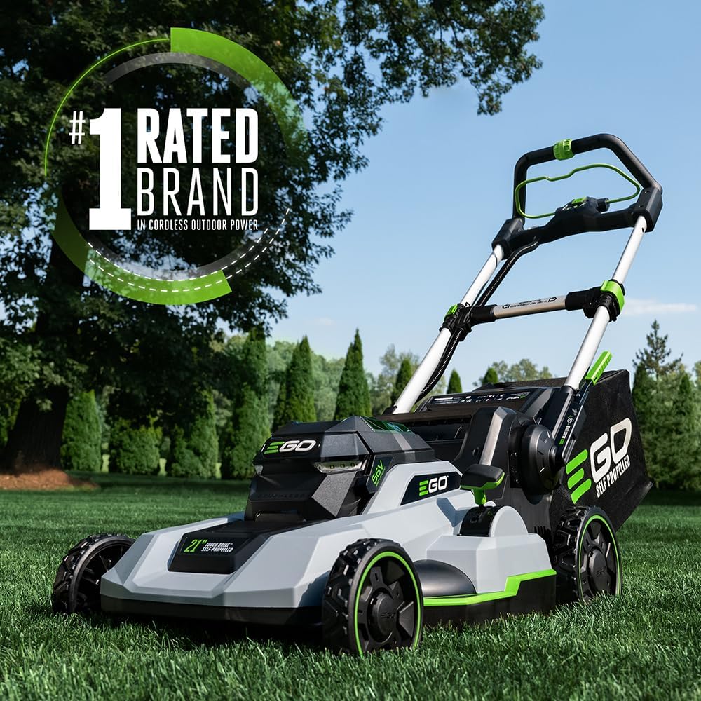 EGO Power+ 21-Inch 56V Self-Propelled Cordless Lawn Mower With 2x 4.0Ah Batteries And Rapid Charger - Black