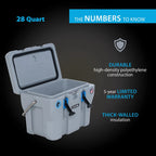 Lifetime Bear-Resistant High Performance Camping Cooler, 28 qt, 20 Can Capacity, Boulder Gray - 91289