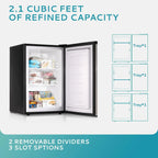 EUHOMY Compact Upright Freezer, 3.0 Cubic Feet, Silver Stainless Steel Door - MF-30-Y