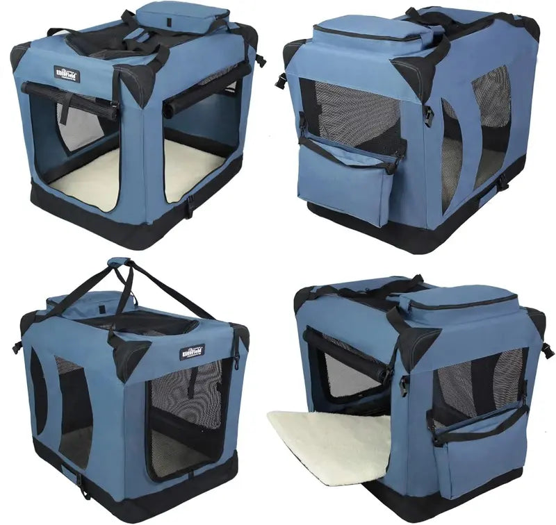 EliteField 3-Door Folding Soft Dog Crate With Carrying Bag - 36in L x 24in W x 28in H