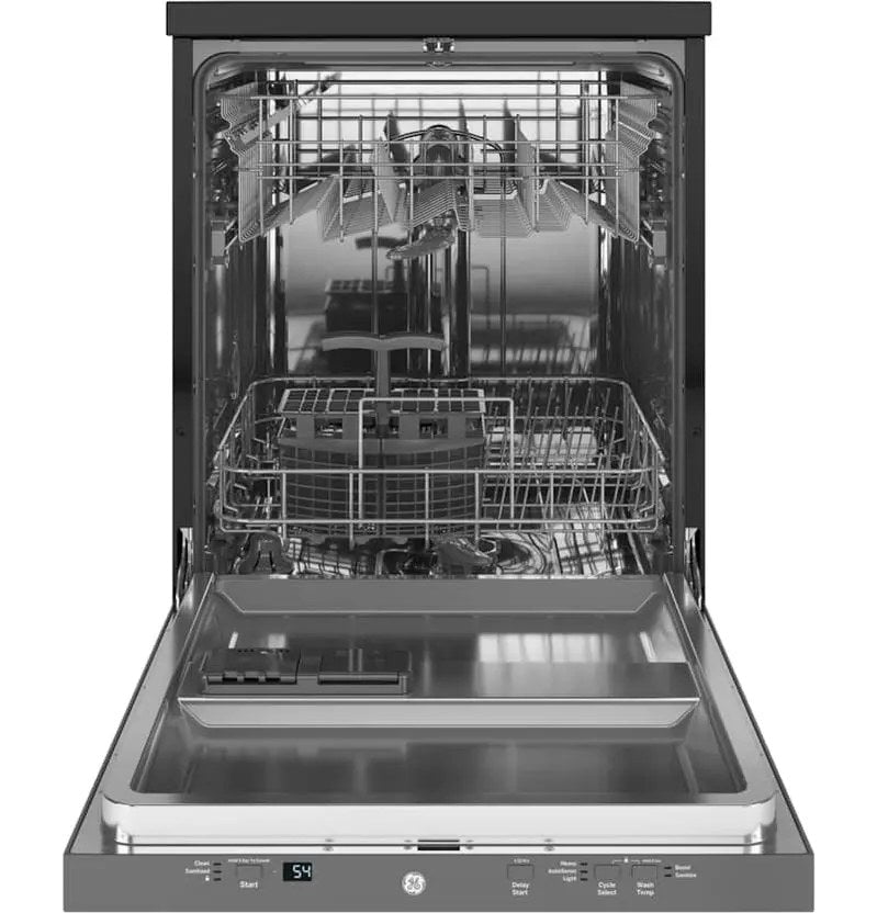 GE Portable Dishwasher, 24-Inch, Stainless Steel, Sanitize Cycle
