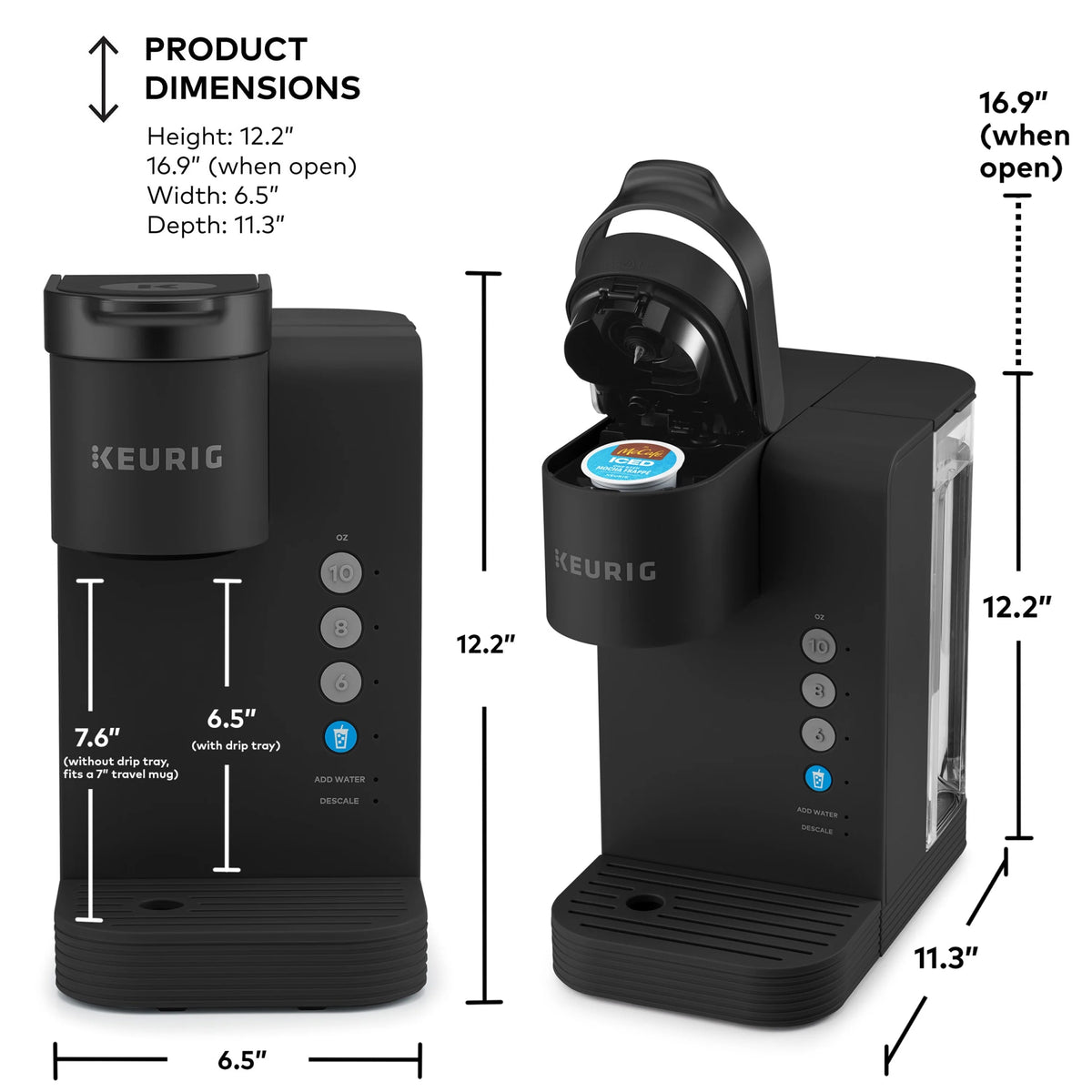Keurig Single-Serve K-Cup Pod Coffee Maker, White - K-Iced Essentials