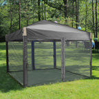 Aoodor Pop Up Canopy 12'x12' With Removable Mesh Sidewalls - Black