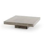 Modrest Morley Square Modern Concrete Stone Coffee Table, Dark Gray, 12in H x 43in W x 43in D