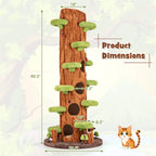 Luxury Simulation Cat Tree Tower With 5 Condos, 90.5 in Tall