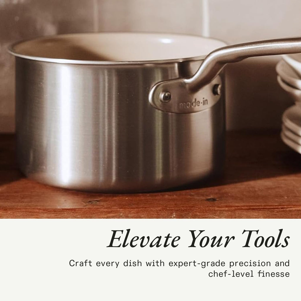 Made In Cookware Ceramic Non Stick Cookware Set, 5 Pc, 5 Ply Clad - Small Spaces Set