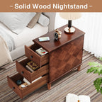 Solid Wood Narrow End Table With 3 Drawers - Fully Assembled
