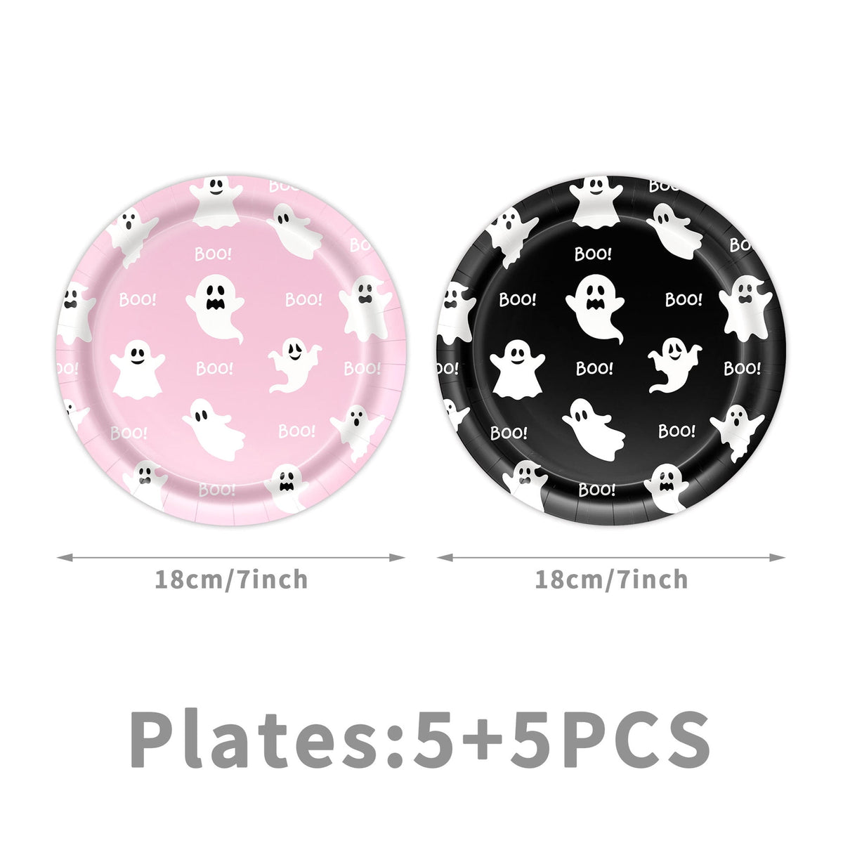 50/73/93Pcs Halloween Boo Party Tableware Supplies Decorations, Spooky Ghost Plates Napkins Boo Ghost Tableware Tablecloth Banner for Halloween Birthday Party Boo Baby Shower Party Supplies