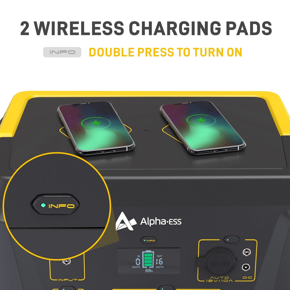 AlphaESS Portable Power Station 1036Wh, 1000W AC Output, 2000W Peak - AP1000