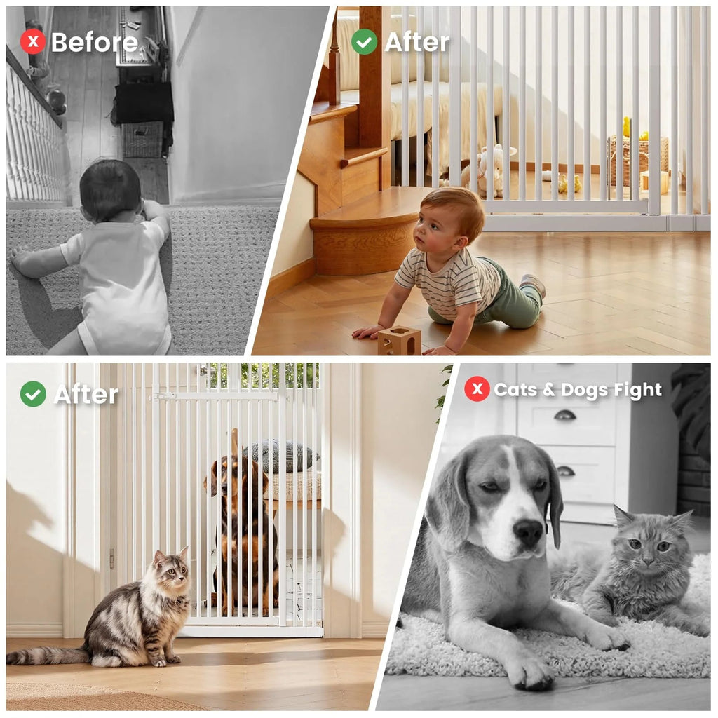 Extra Tall Cat Gate, 27.56-37 in Wide, 51-87 in Adjustable Height