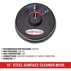 Simpson 15 Inch Pressure Washer Surface Cleaner - 80165