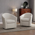 Upholstered Swivel Barrel Accent Chairs, Set Of 2 - 30.71W 27.56D 29.93H