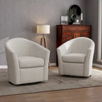 Upholstered Swivel Barrel Accent Chairs, Set Of 2 - 30.71W 27.56D 29.93H