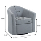 Upholstered Swivel Barrel Accent Chairs, Set Of 2 - 30.71W 27.56D 29.93H