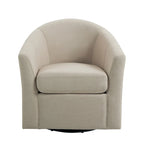 Upholstered Swivel Barrel Accent Chairs, Set Of 2 - 30.71W 27.56D 29.93H