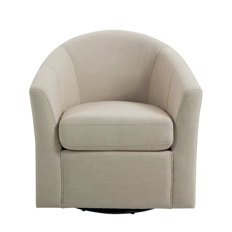 Upholstered Swivel Barrel Accent Chairs, Set Of 2 - 30.71W 27.56D 29.93H