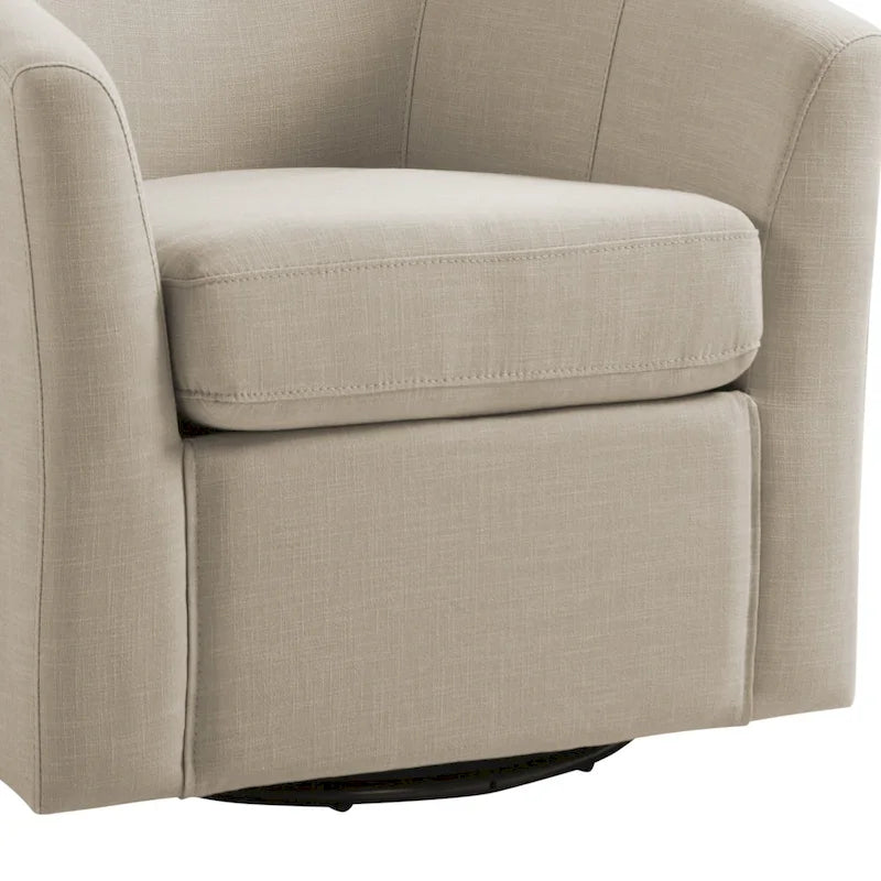 Upholstered Swivel Barrel Accent Chairs, Set Of 2 - 30.71W 27.56D 29.93H