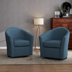 Upholstered Swivel Barrel Accent Chairs, Set Of 2 - 30.71W 27.56D 29.93H