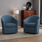 Upholstered Swivel Barrel Accent Chairs, Set Of 2 - 30.71W 27.56D 29.93H