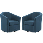 Upholstered Swivel Barrel Accent Chairs, Set Of 2 - 30.71W 27.56D 29.93H