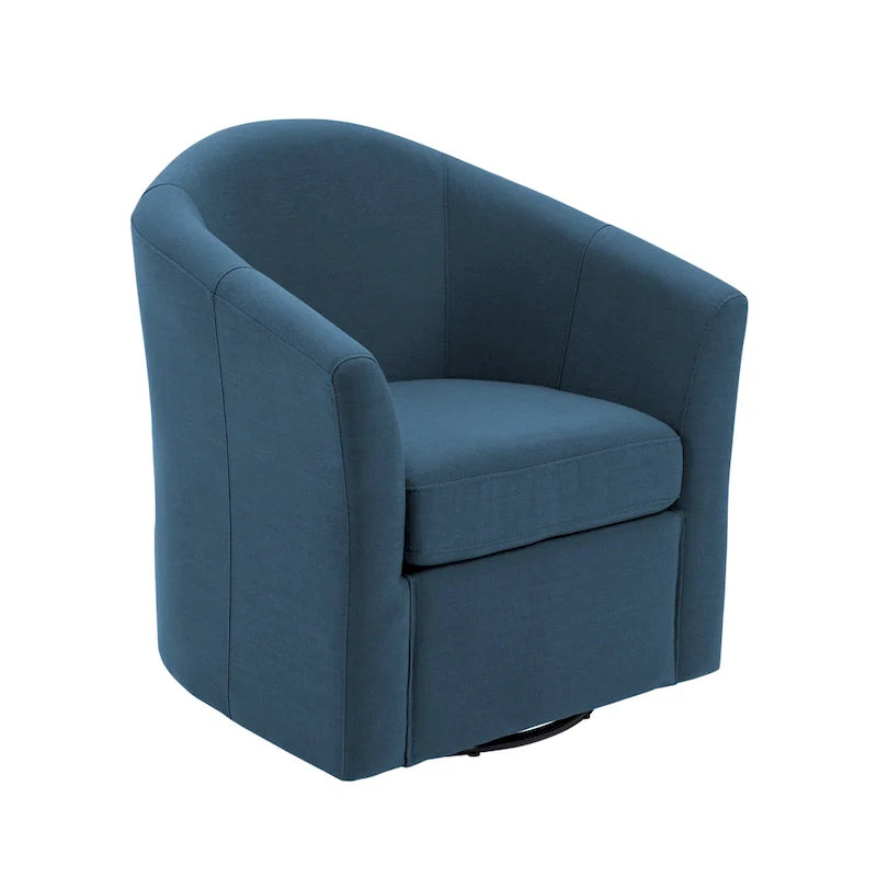Upholstered Swivel Barrel Accent Chairs, Set Of 2 - 30.71W 27.56D 29.93H