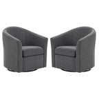 Upholstered Swivel Barrel Accent Chairs, Set Of 2 - 30.71W 27.56D 29.93H
