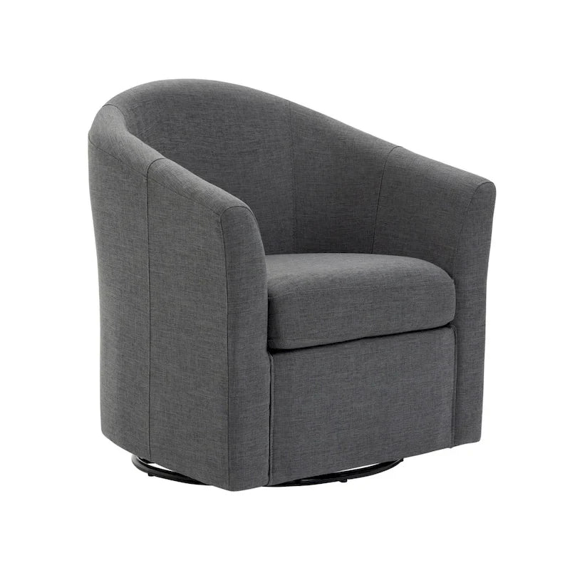 Upholstered Swivel Barrel Accent Chairs, Set Of 2 - 30.71W 27.56D 29.93H