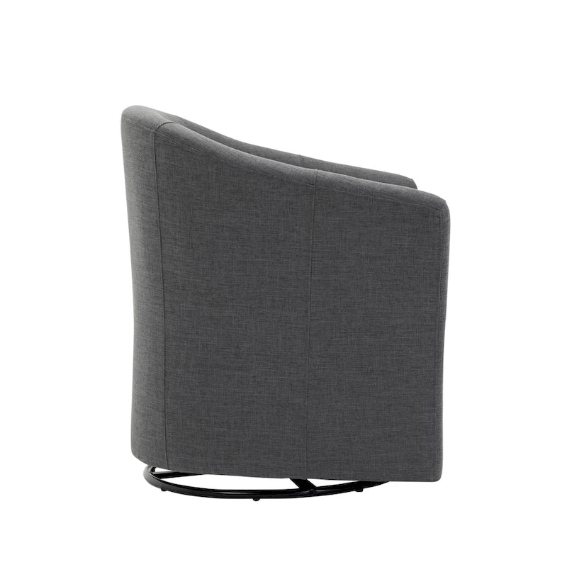 Upholstered Swivel Barrel Accent Chairs, Set Of 2 - 30.71W 27.56D 29.93H