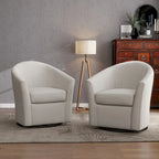 Upholstered Swivel Barrel Accent Chairs, Set Of 2 - 30.71W 27.56D 29.93H