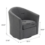 Upholstered Swivel Barrel Accent Chairs, Set Of 2 - 30.71W 27.56D 29.93H