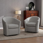 Upholstered Swivel Barrel Accent Chairs, Set Of 2 - 30.71W 27.56D 29.93H