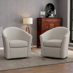 Upholstered Swivel Barrel Accent Chairs, Set Of 2 - 30.71W 27.56D 29.93H