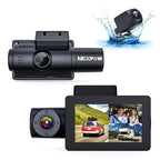 Nexpow 3 Channel 4K Front, Rear And Inside Dash Camera With 3 LCD Screen - DC305V