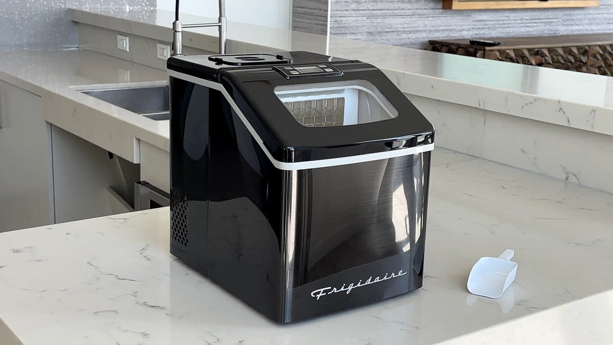 Frigidaire Countertop Clear Square Ice Maker, 40 lbs. Per Day - Stainless Steel