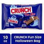 CRUNCH Fun Size Candy Bars, Chocolate Halloween Candy Bulk, 10 oz Bag