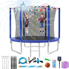 Trampoline With Enclosure Net And Adjustable Basketball Hoop - 8ft, 10ft, 12ft, 14ft, 15ft, 16ft