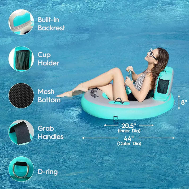 Inflatable Floating Ring Hammock And River Tube - 6-Circle, 8-Circle, 10-Circle Or 3-6-Circle