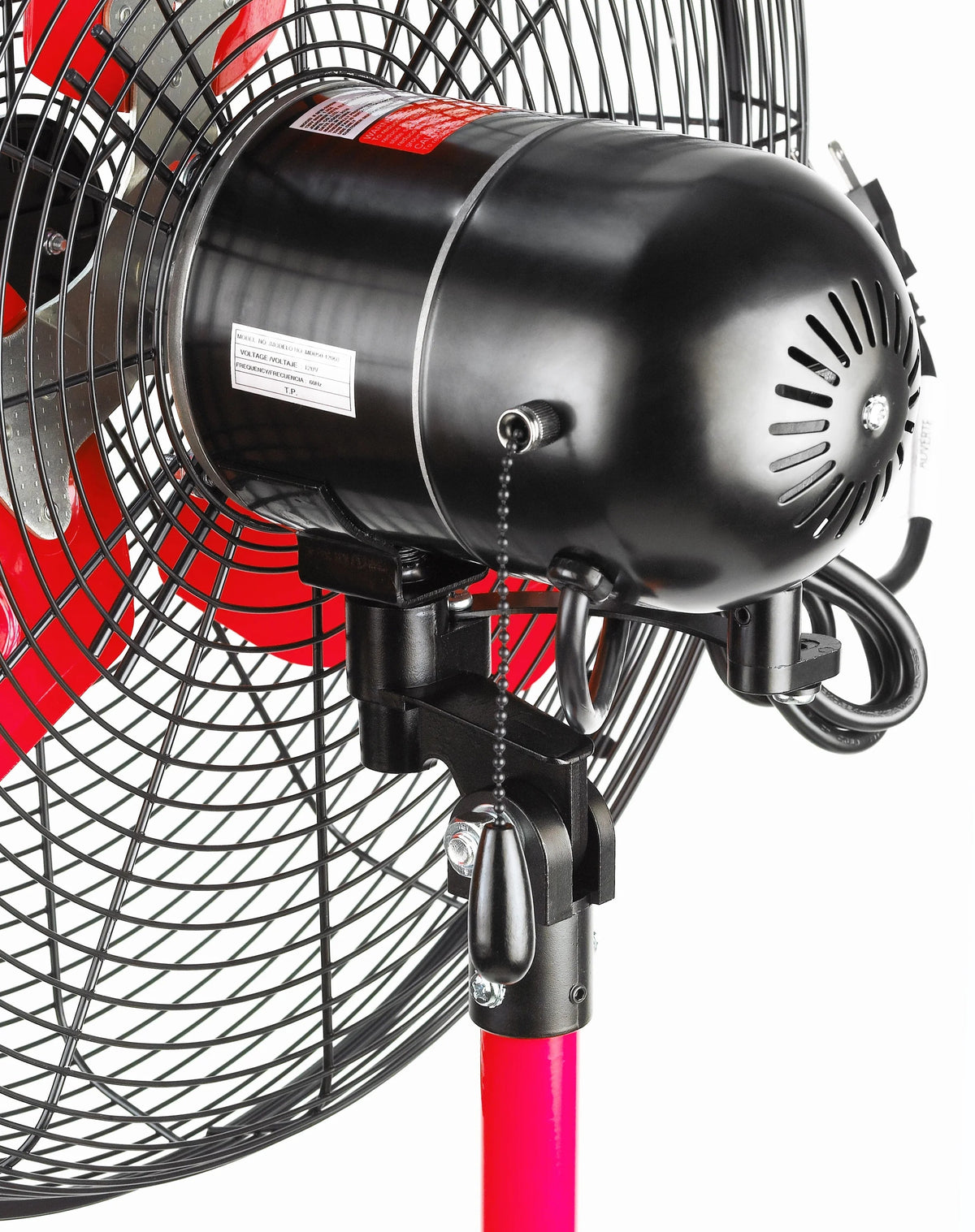 Hyper Tough 20 inch 3-Speed Oscillating Metal Pedestal Fan, Red & Black