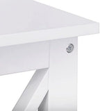 ASDRFYU 3-Tier Wooden End Table With Shelves, X-Design, White