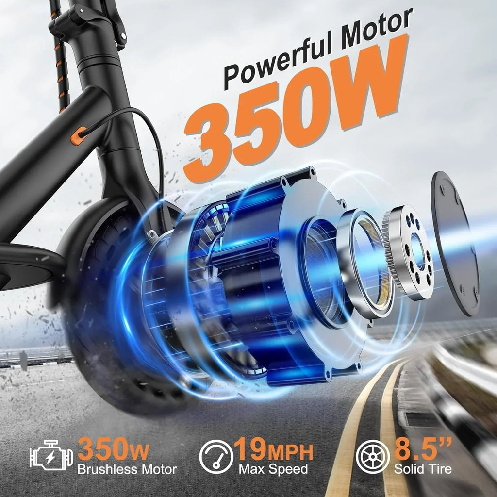 Electric Scooter 350W/500W Motor, 8.5/10 Solid Tires, 19/22 Mph, 28/21/12 Miles Range